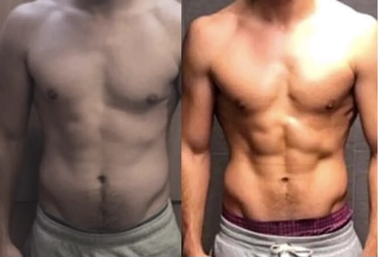 Client physique progress photo