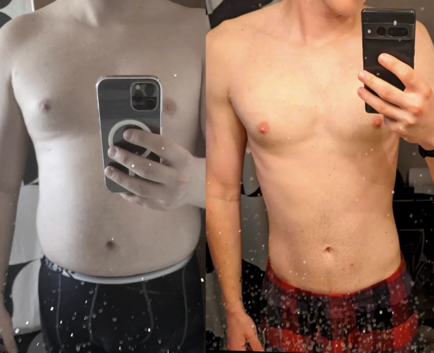 Client fat loss progress photo