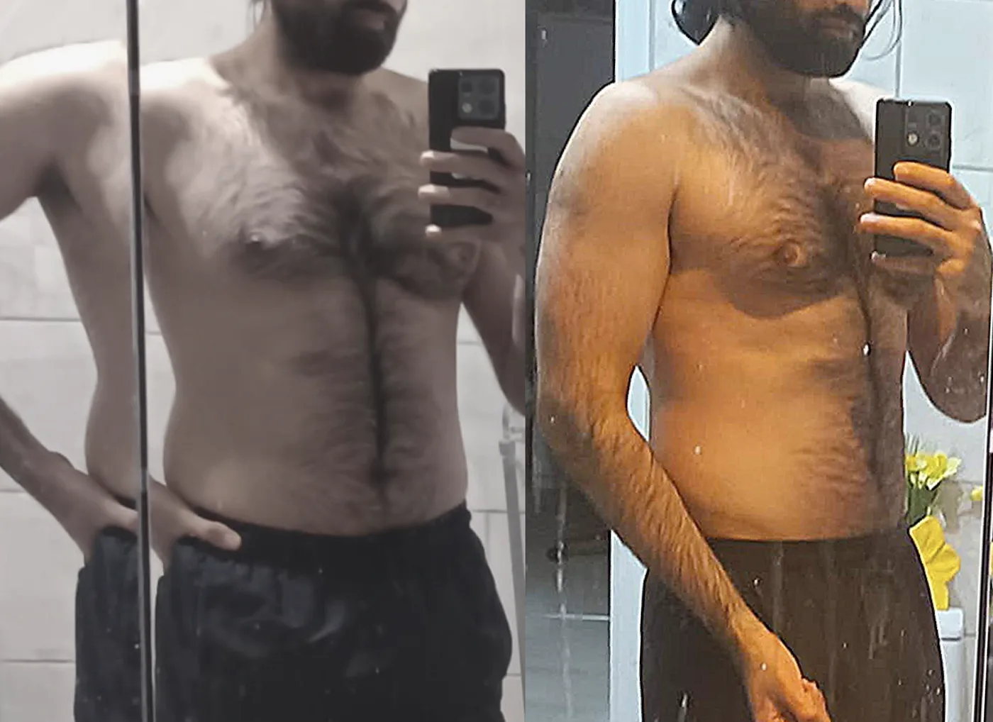 Client fitness progress photo